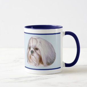 Taza Perro Brindle y blanco de Shih Tzu