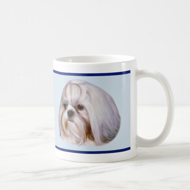 Taza Perro Brindle y blanco de Shih Tzu (Derecha)