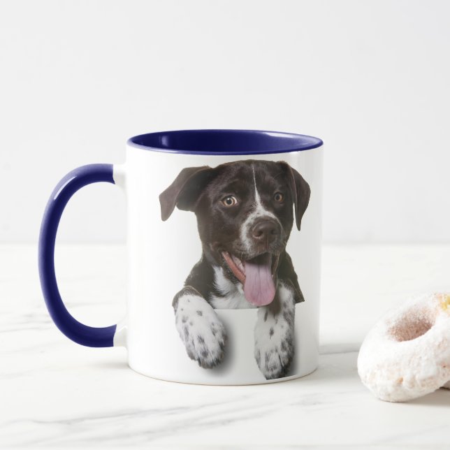 Taza Perro café Combo, foto de perro personalizado (Con donut)