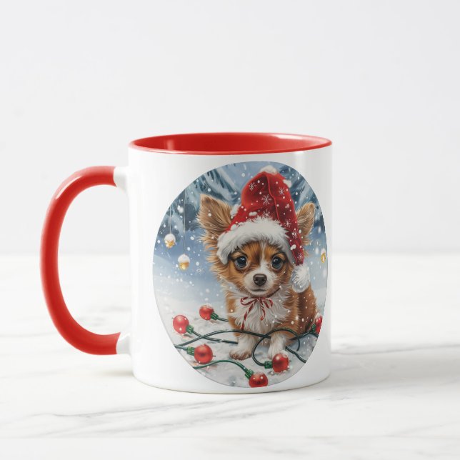 Taza Perro Chihuahua Santa Navidad (Izquierda)