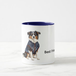 Taza Perro con Chaqueta Azul