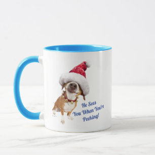 Taza Perro con gran sombrero Santa