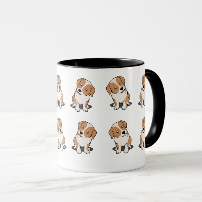 Taza Perro con mancha marrón - Adorable diseño para per (Anverso derecho)