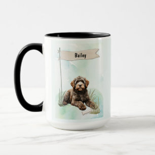 Taza Perro de Agua Portugués Acuarela Perro Personaliza
