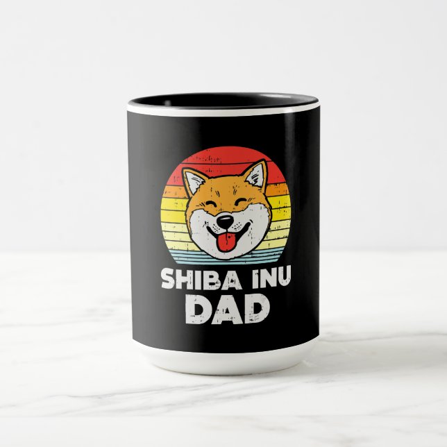 Taza Perro de atardecer y akita | Hermoso perro present (Centro)