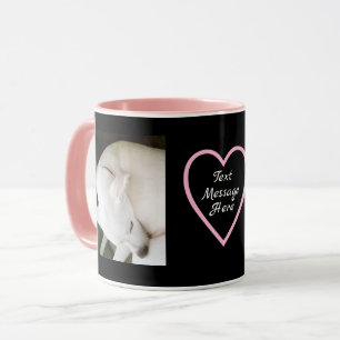 Taza Perro de cachorro blanco suave y pacífico rosa