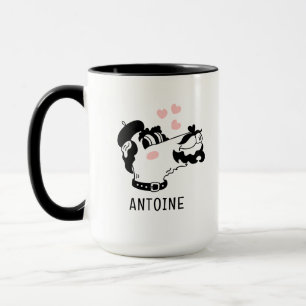 Taza Perro de caniche francés con nombre personalizado 