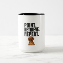 Perro de caza Vizsla Point Retrieve Repeat