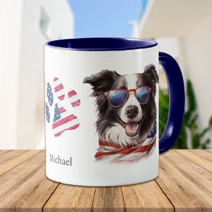 Taza Perro de color de la frontera de la bandera de Est