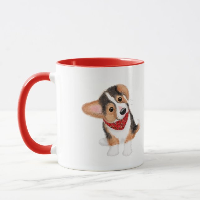 Taza Perro de corgi lindo personalizado (Izquierda)