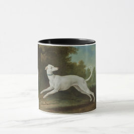 Taza Perro de Greyhound blanco (por Jean-Baptiste Oudry