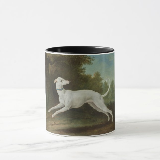 Taza Perro de Greyhound blanco (por Jean-Baptiste Oudry (Centro)