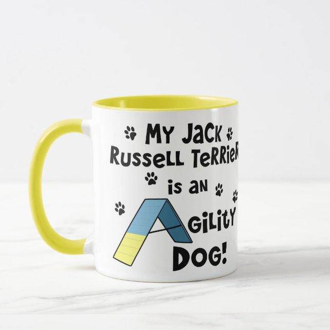 Taza Perro de la agilidad de Jack Russell Terrier (Izquierda)