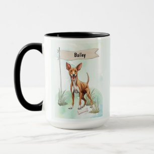 Taza Perro de la caza del faraón Acuarela Perro Persona