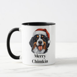 Taza Perro de montaña bernés sombrero de Santa Navidad