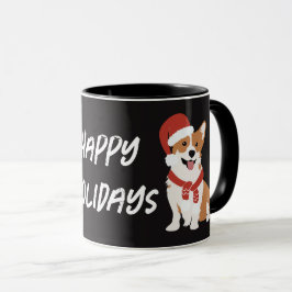 Taza Perro de Navidad moderno personalizado acuarela
