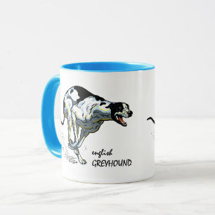 Taza perro de raza greyhound inglés