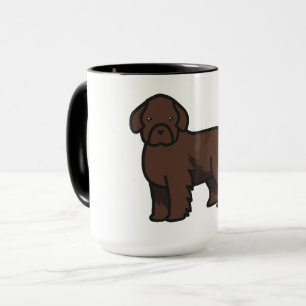 Taza perro de Terranova marrón dibujo animado