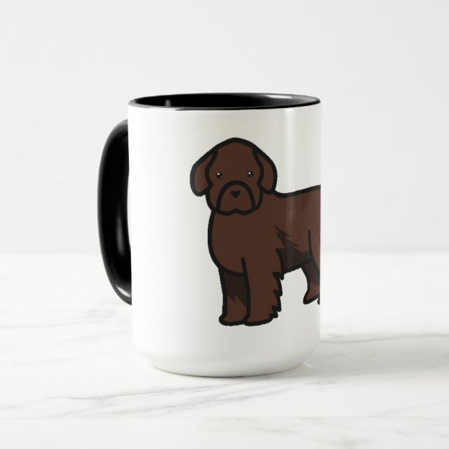 Taza perro de Terranova marrón dibujo animado (Anverso izquierdo)