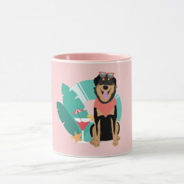 Taza Perro de verano con gafas de sol