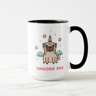 Taza Perro del arco iris del unicornio