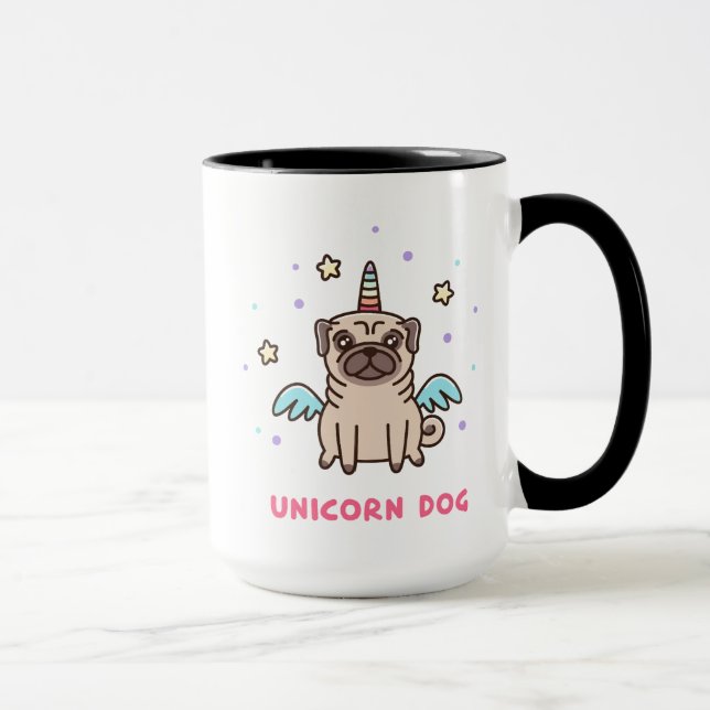 Taza Perro del arco iris del unicornio (Derecha)