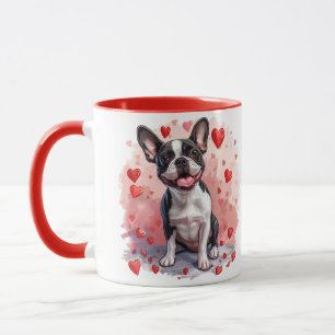 Taza Perro del día de San Valentín Boston Terrier