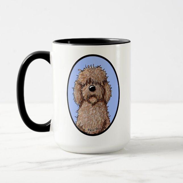 Taza Perro del Doodle del chocolate de KiniArt (Izquierda)