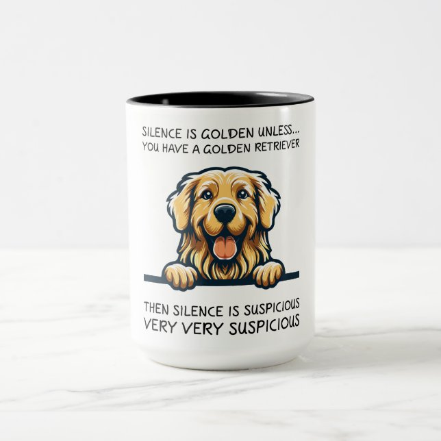 Taza Perro divertido de Golden Retriever (Centro)