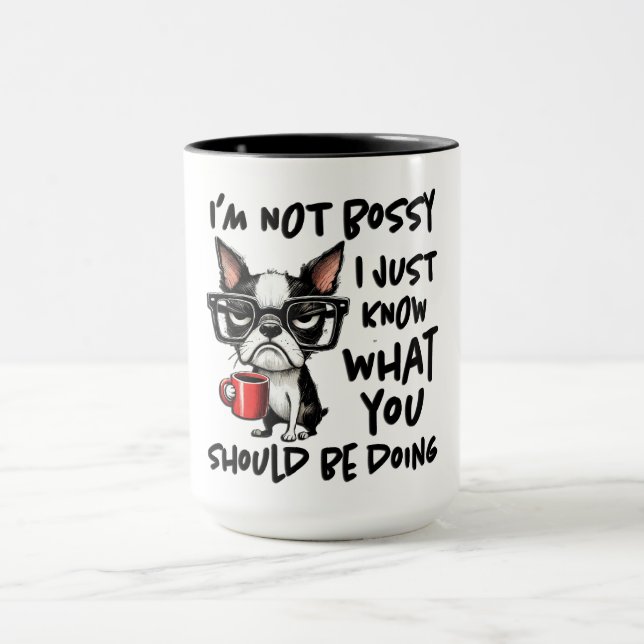 Taza Perro Divertido No Soy Mandón (Centro)