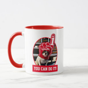 Taza Perro en la mano de espuma