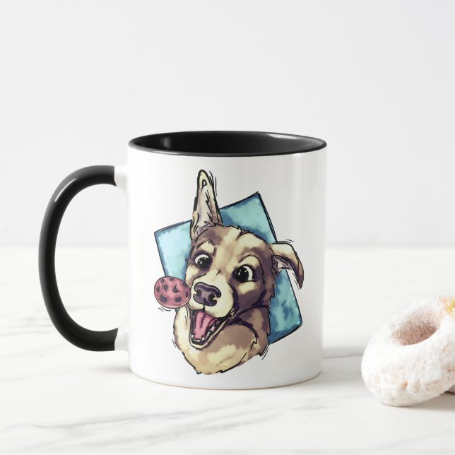 Taza Perro feliz y galleta (Con donut)