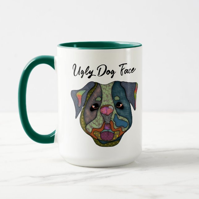 Taza Perro feo bulldog cara mug (Izquierda)