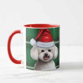 Taza Perro frito de Bichon y plato de vacaciones verdes