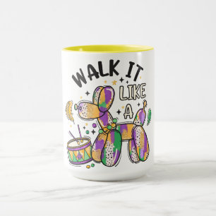 Taza Perro globo Mardi Gras