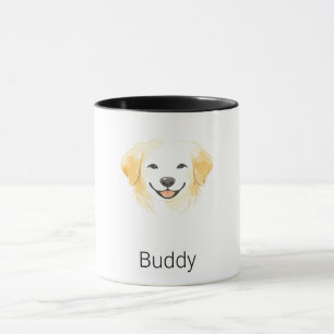 Taza Perro Golden Retriever Minimalista Nombre Personal
