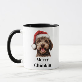 Taza Perro Lagotto Romagnolo Sombrero de Santa Navidad