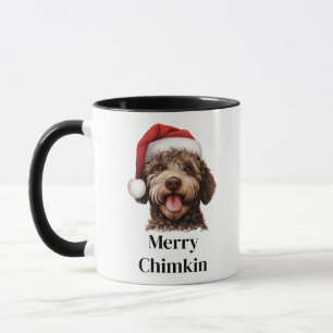 Taza Perro Lagotto Romagnolo Sombrero de Santa Navidad
