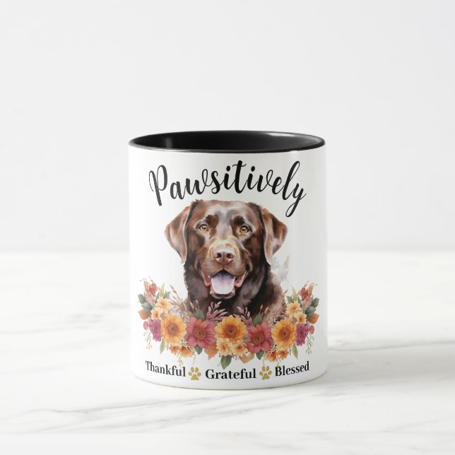 Taza Perro lindo agradecido bendito positivamente (Centro)