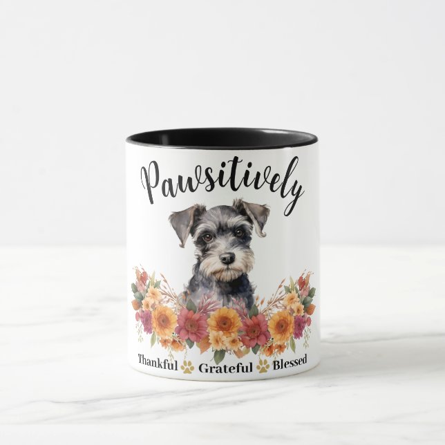 Taza Perro lindo agradecido bendito positivamente (Centro)