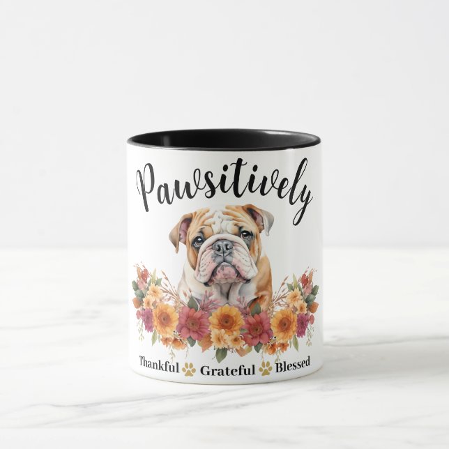 Taza Perro lindo agradecido bendito positivamente (Centro)