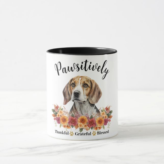 Taza Perro lindo agradecido bendito positivamente (Centro)