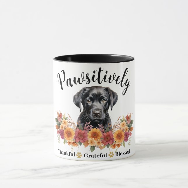 Taza Perro lindo bendito agradecido positivamente (Centro)