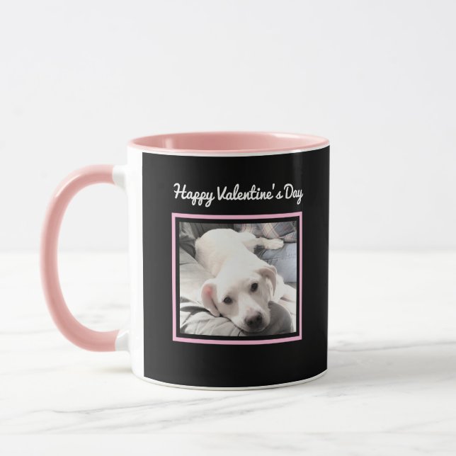Taza Perro lindo dos Día de San Valentín rosados Mug (Izquierda)