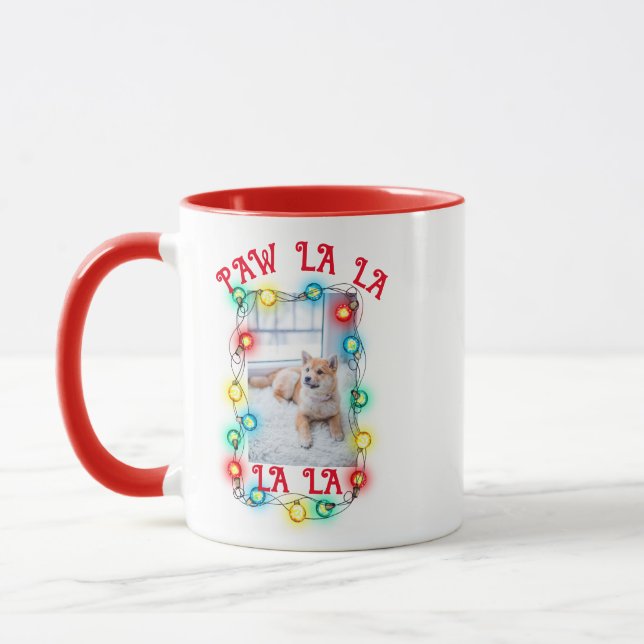 Taza Perro lindo, gato Mascota Navidades de fotografía  (Izquierda)