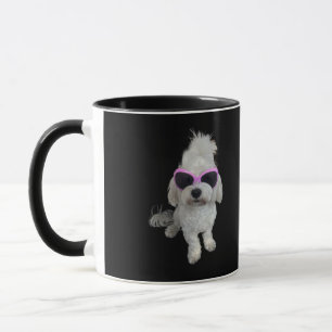 Taza Perro maltés de moda con anteojos rosados - Mascot