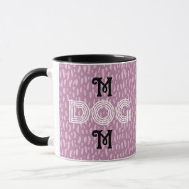 Taza Perro Mamá linda tipografía de moda de cerdo negro