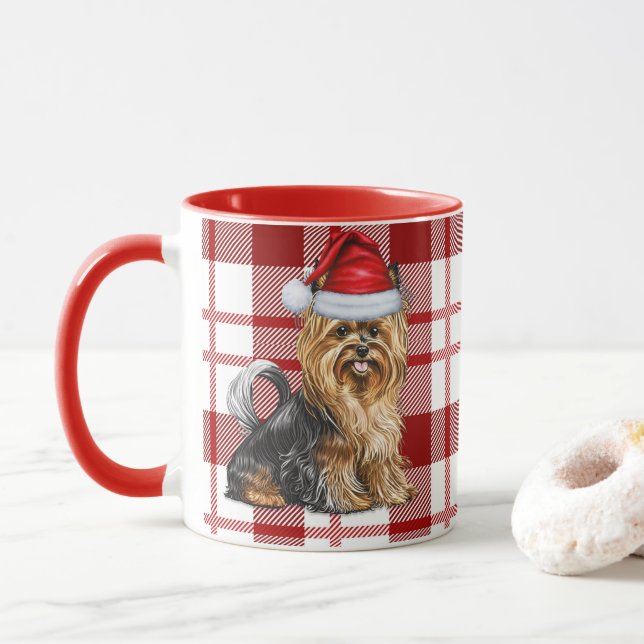 Taza Perro más aterrador y rojo de vacaciones (Con donut)