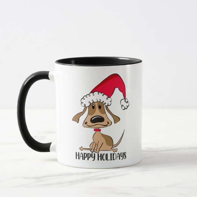 Taza Perro Navideño Festivo (Izquierda)