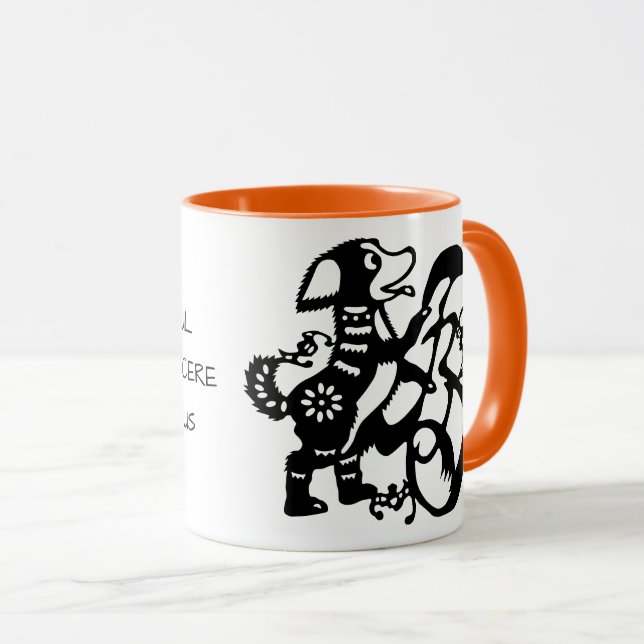 Taza Perro negro Personalidad de papel chino Zodiac Mug (Anverso derecho)